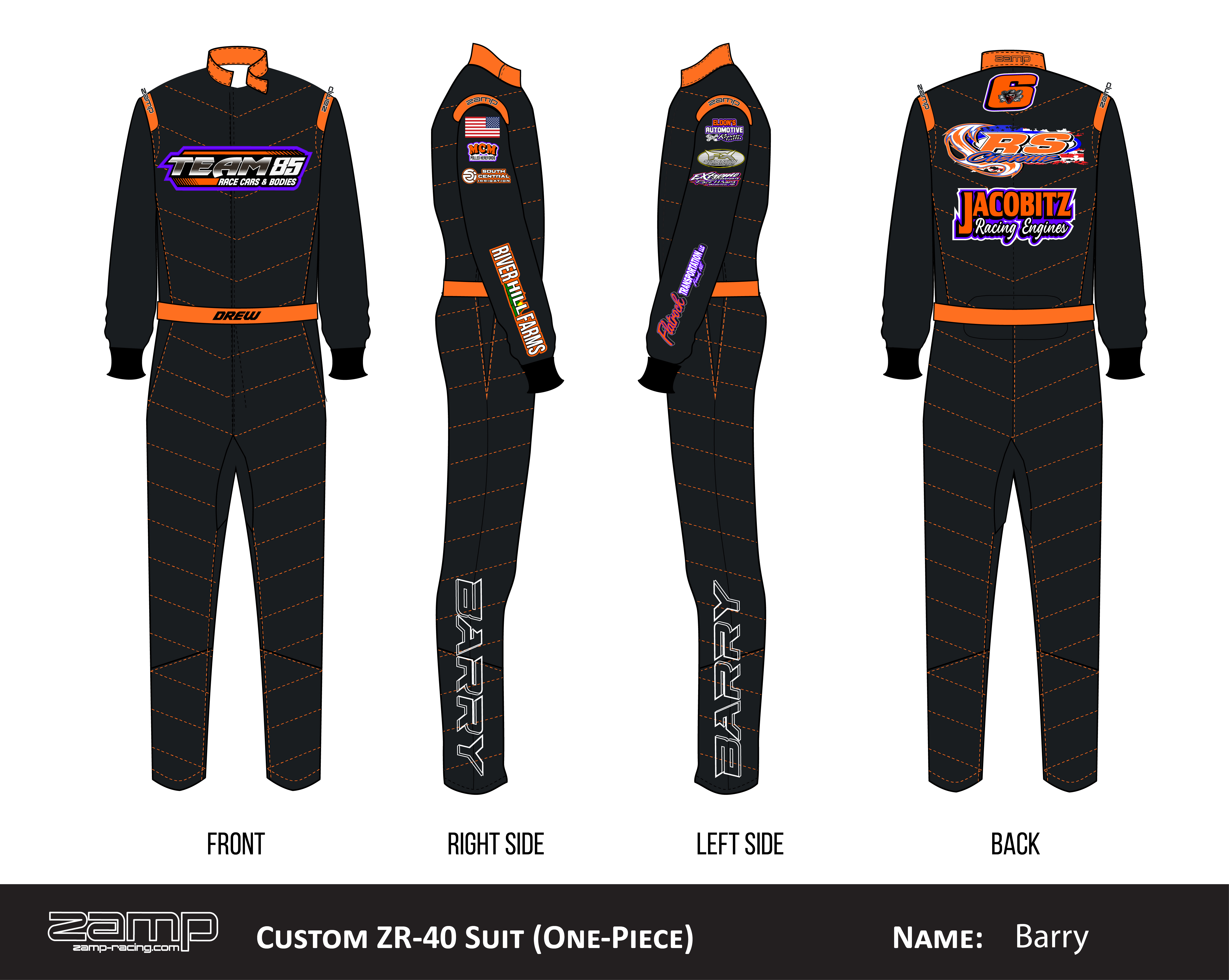 Custom Zamp racing suit