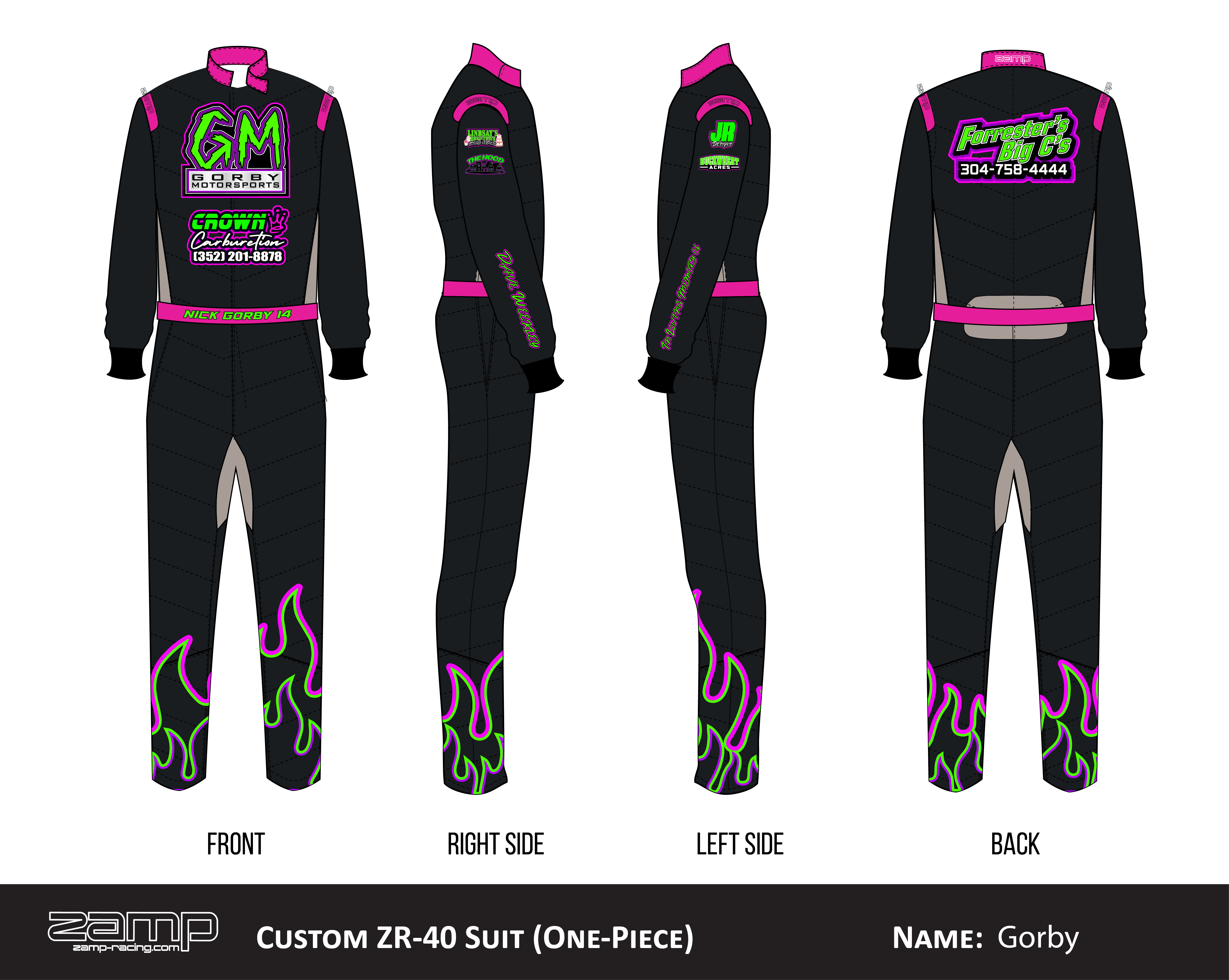 Custom Zamp racing suit