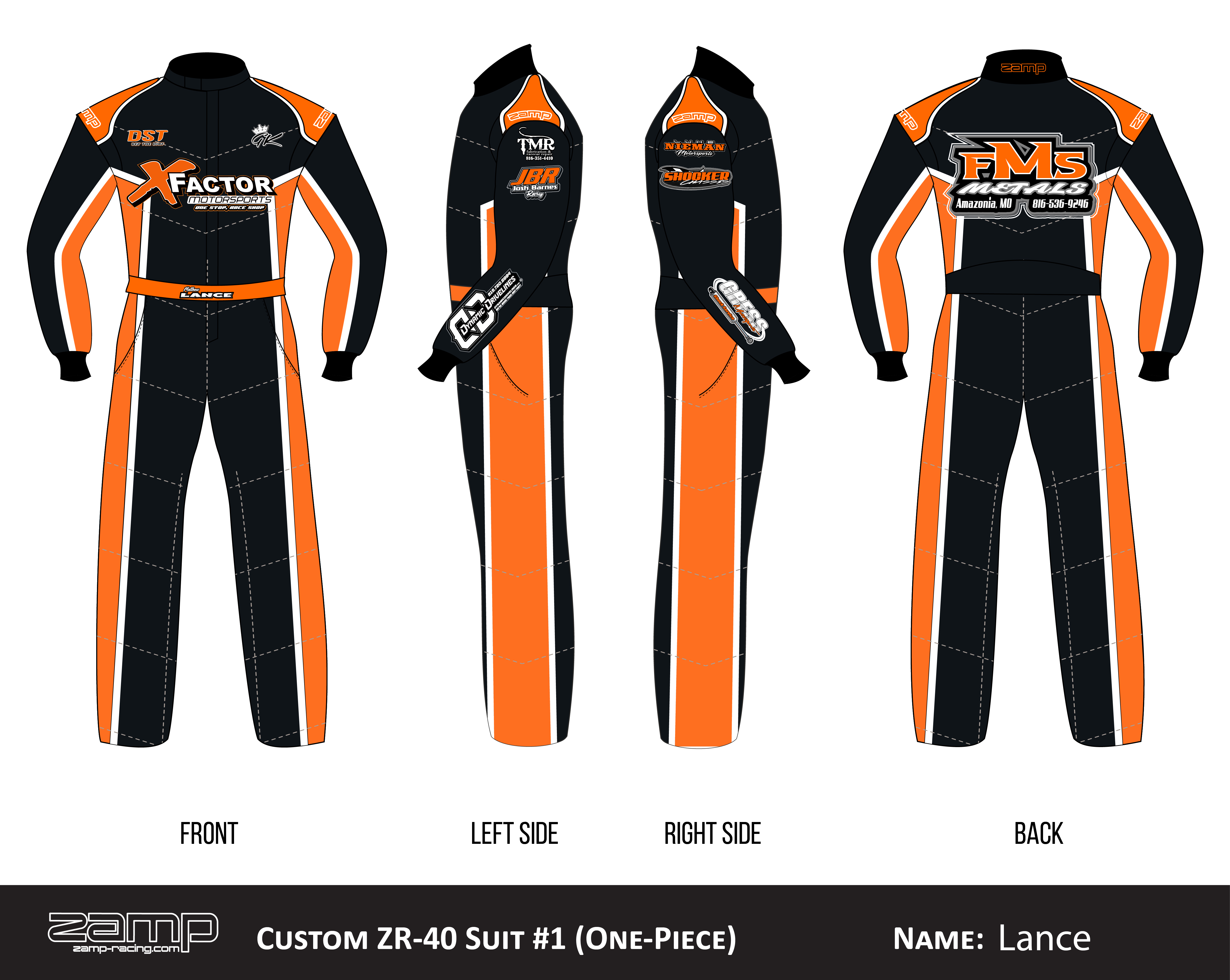 Custom Zamp racing suit