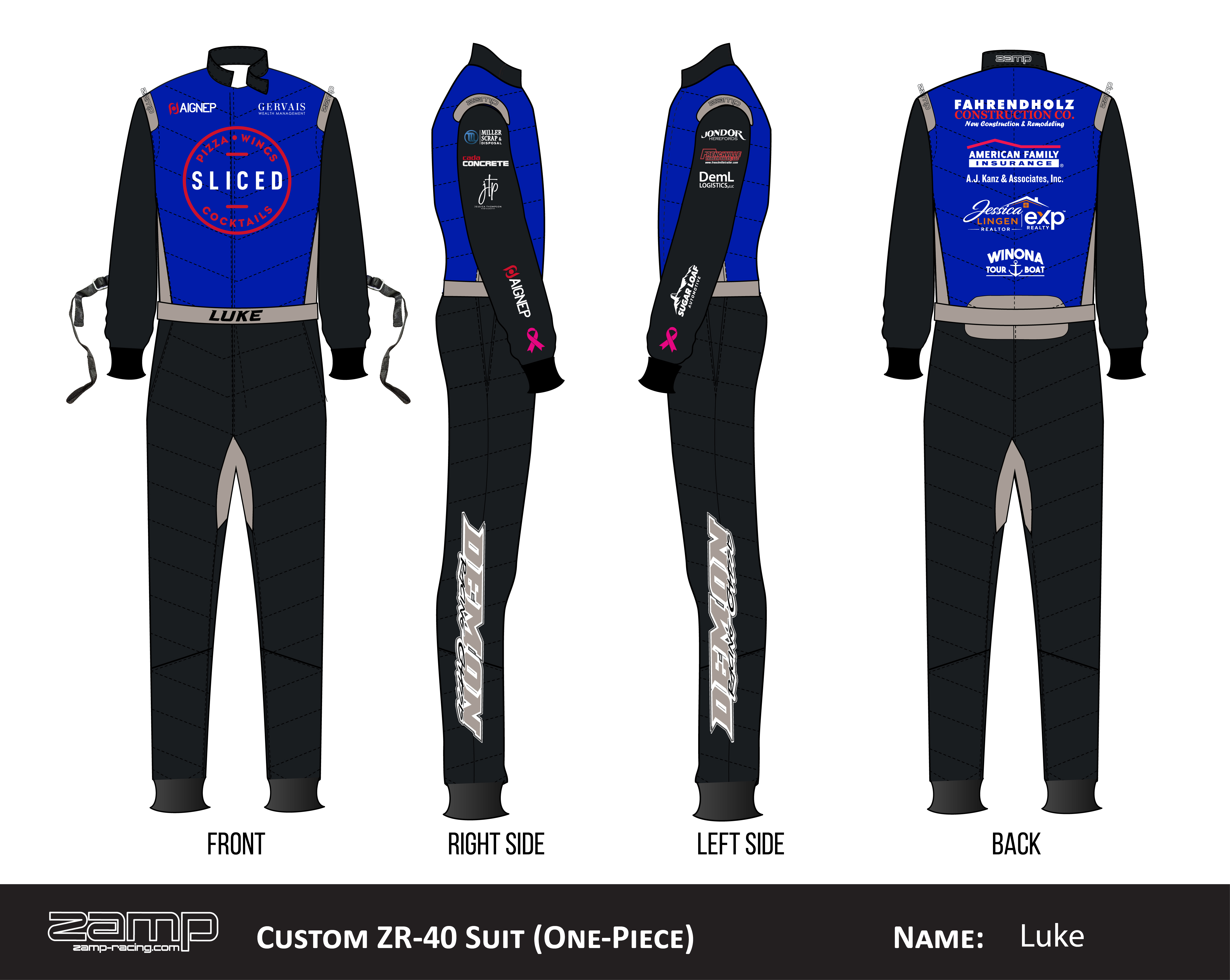 Custom Zamp racing suit