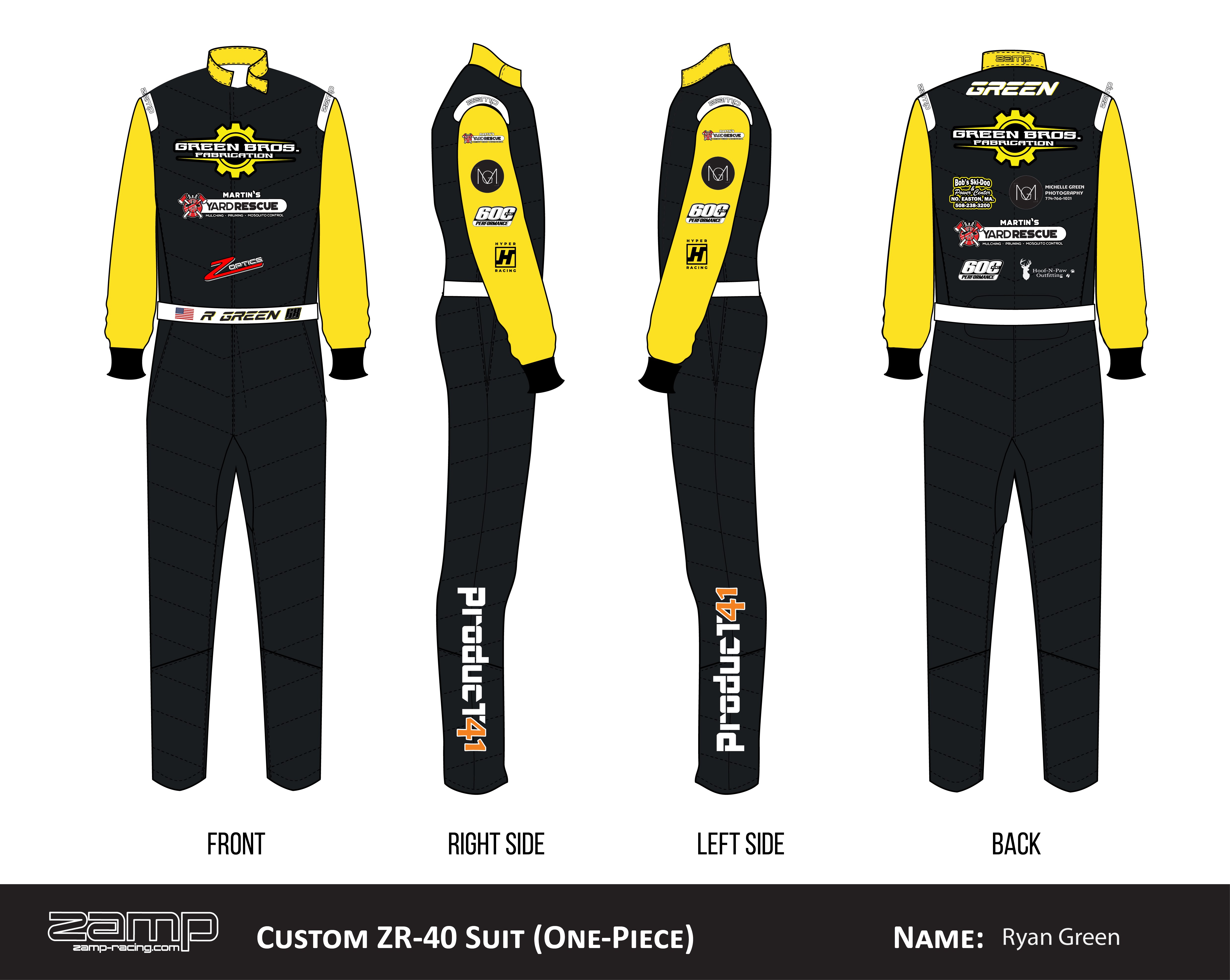 Custom Zamp racing suit