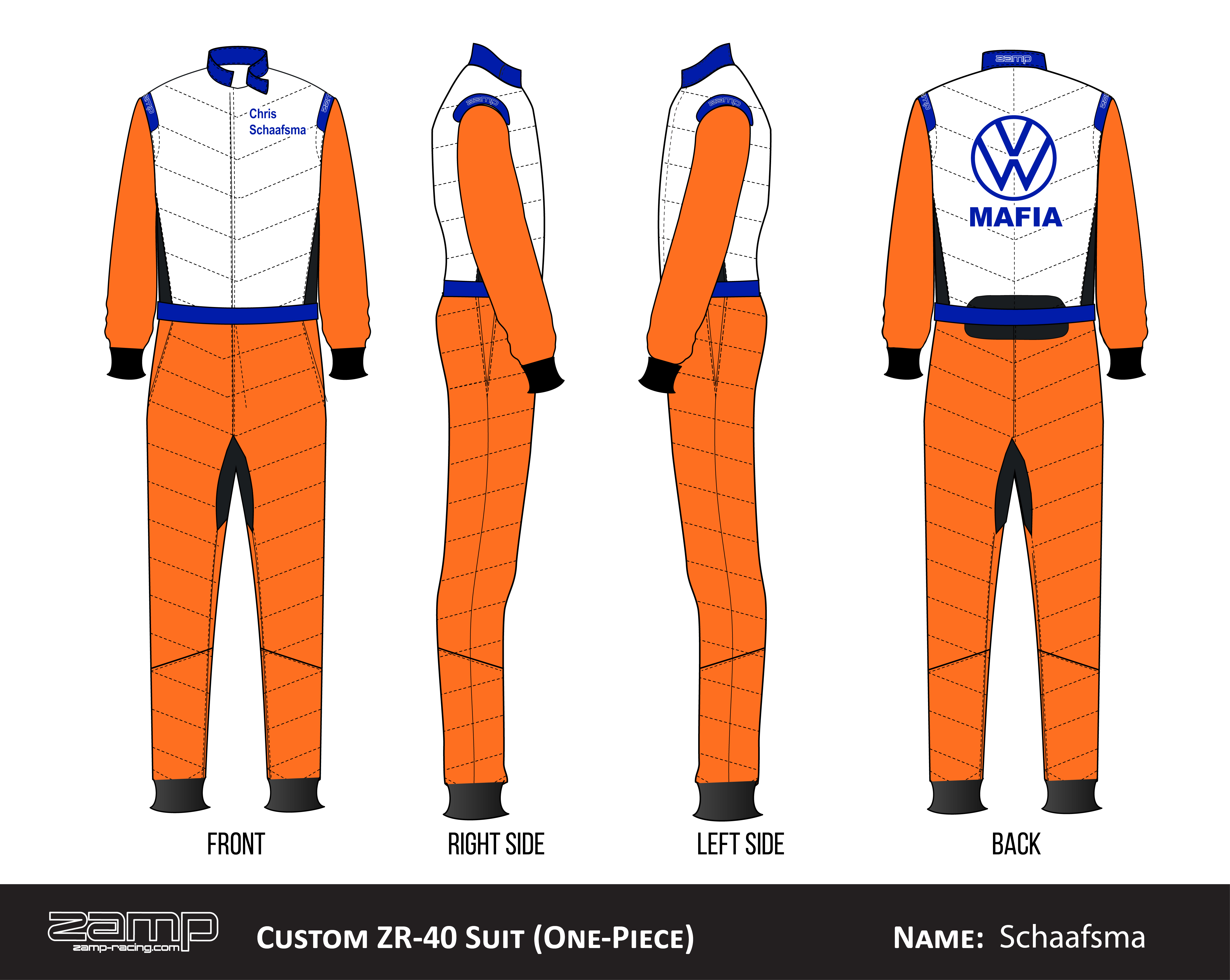 Custom Zamp racing suit