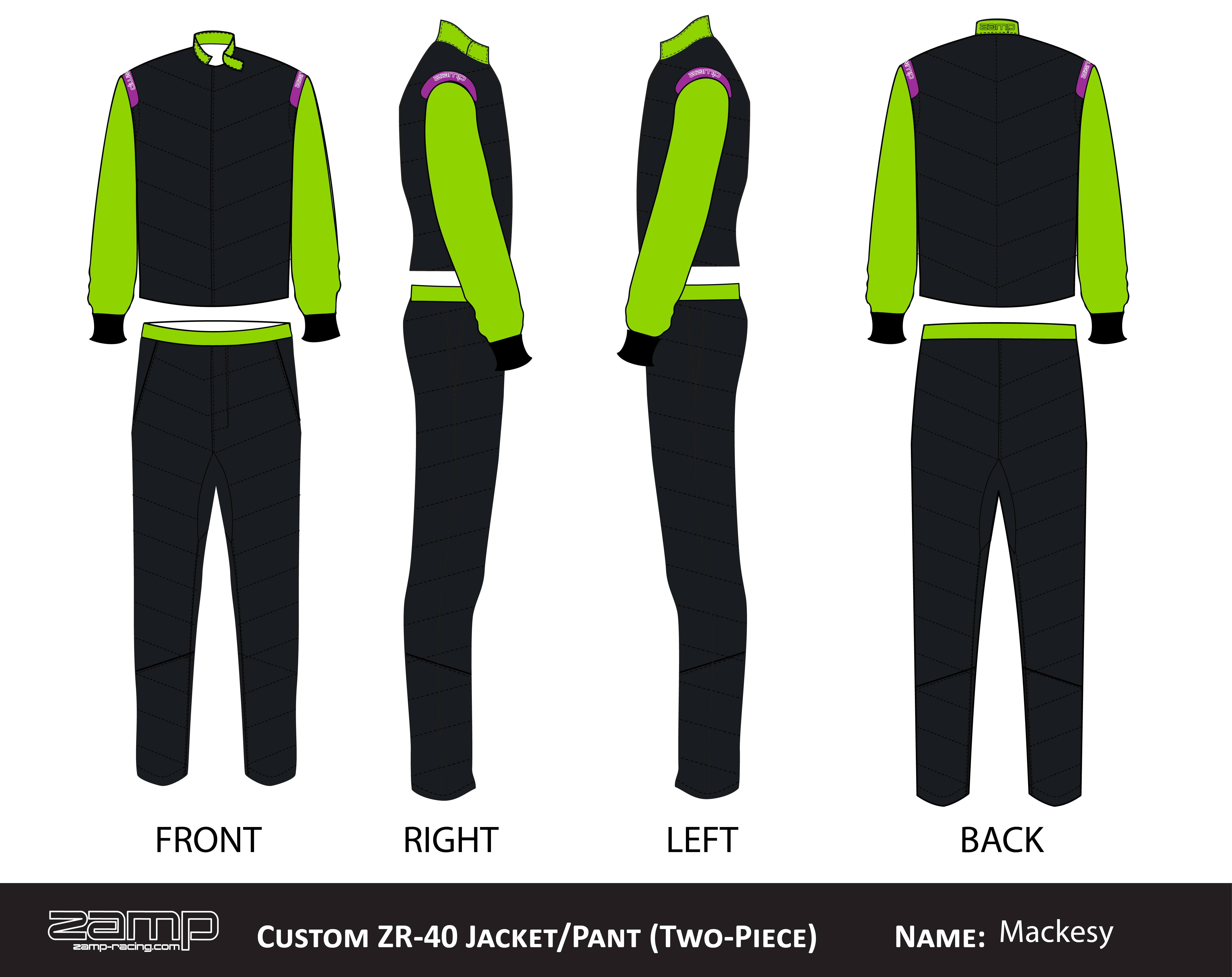 Custom Zamp racing suit